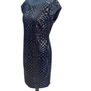 Vince Camuto Size 4 Black Sequin Party Event NYE Dress EUC